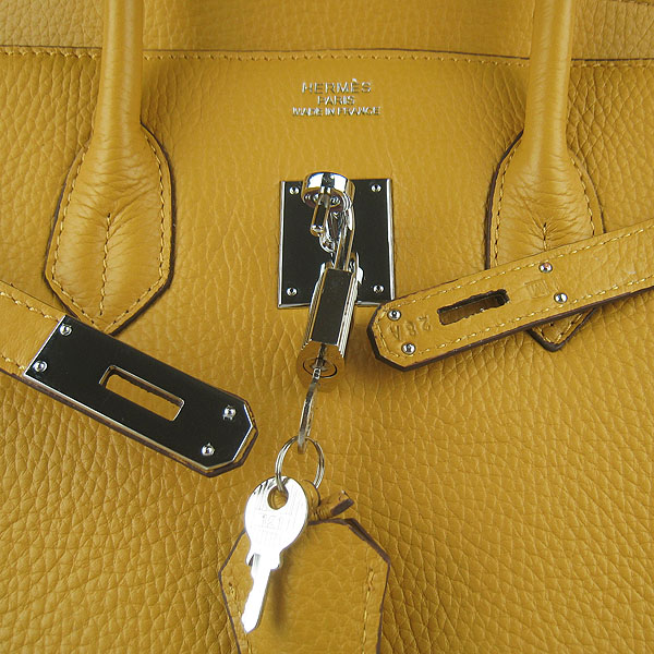 Replica Hermes Birkin 30CM Togo Leather Bag Yellow 6088 On Sale